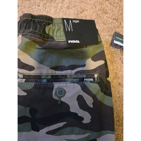 RSQ Men Camouflage Twill Jogger Pants Size M Elastic Waist Drawstring - Picture 4 of 4